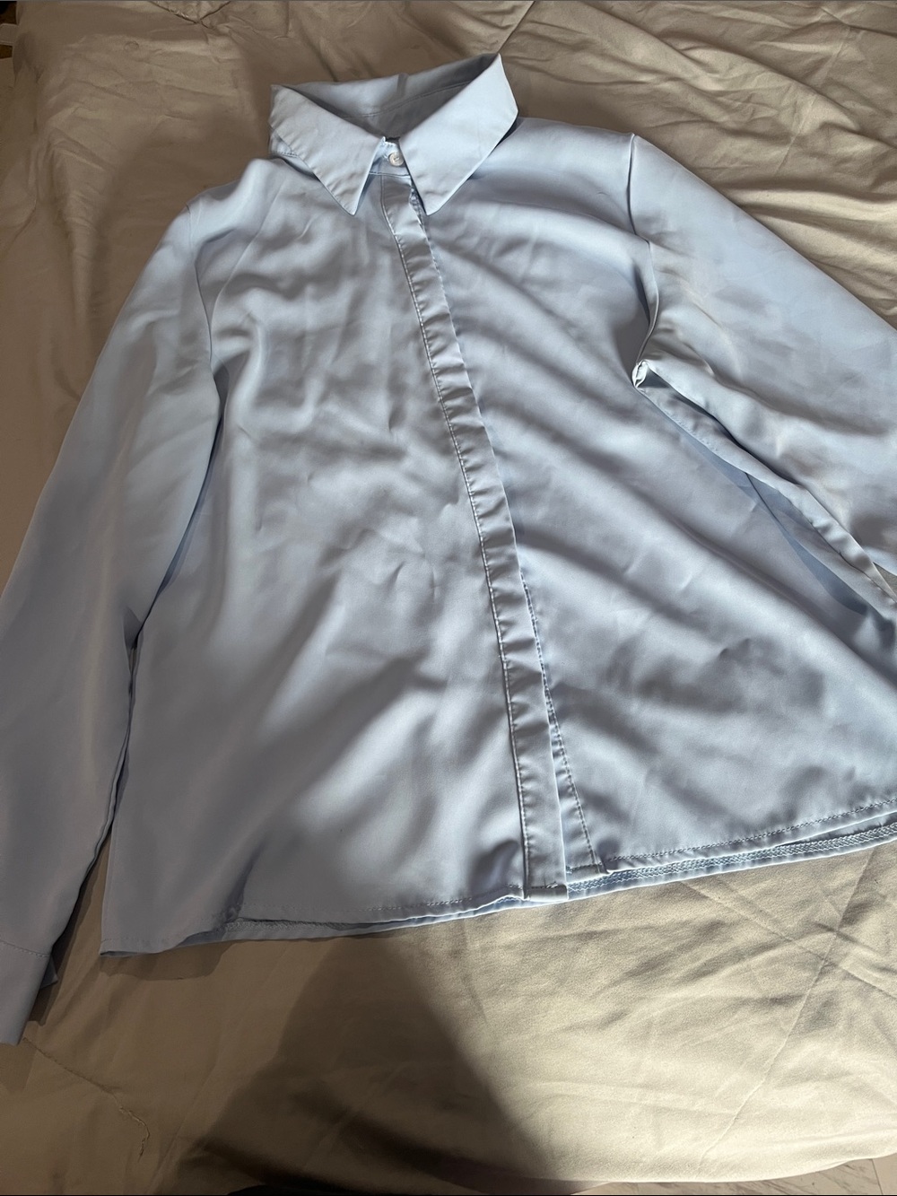 SHEIN Light Blue Long-Sleeve women's Dress Shirt